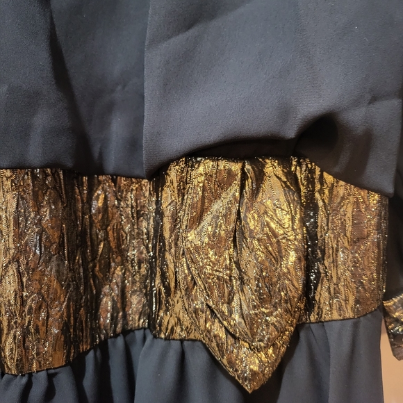 Vintage Chez 80's Black & Gold Dress - Picture 4 of 9